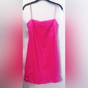 Fun & Flirty Hot Pink Latex Dress